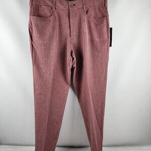 Walter Hagen Men 36x32 Maroon White Heather Perfect 11 Novelty 5-Pocket Pant NWT